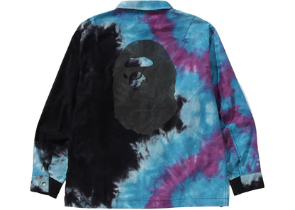 bape tie dye relaxed fit cpo shirt black