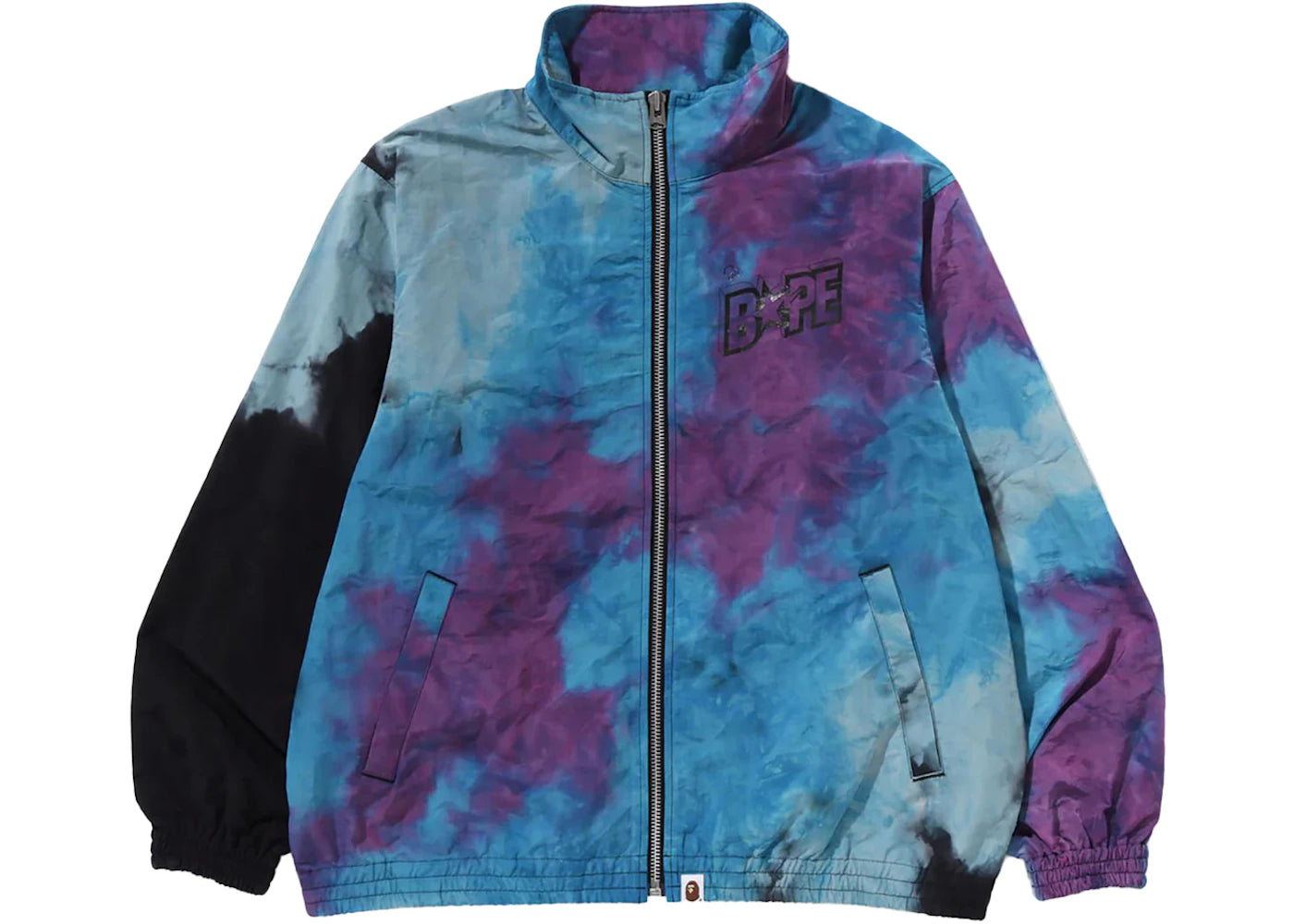 bape tie dye track jacket black