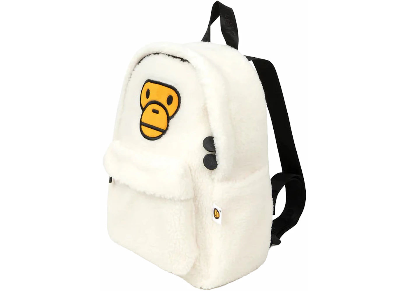 bape women's baby milo mini fur backpack ivory 