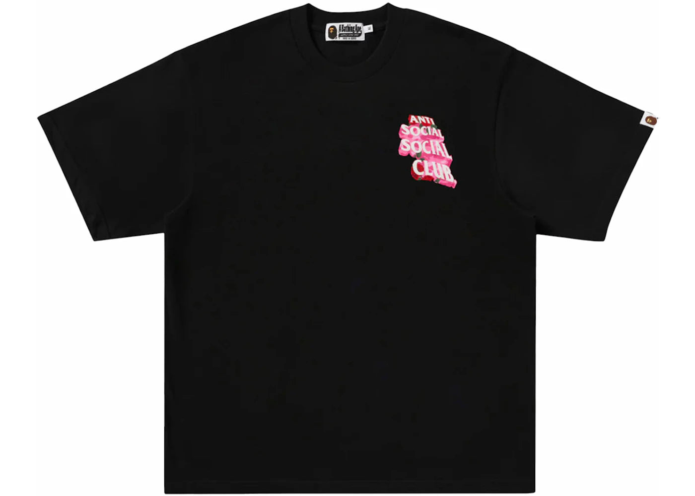 bape x anti social social club ii tee black