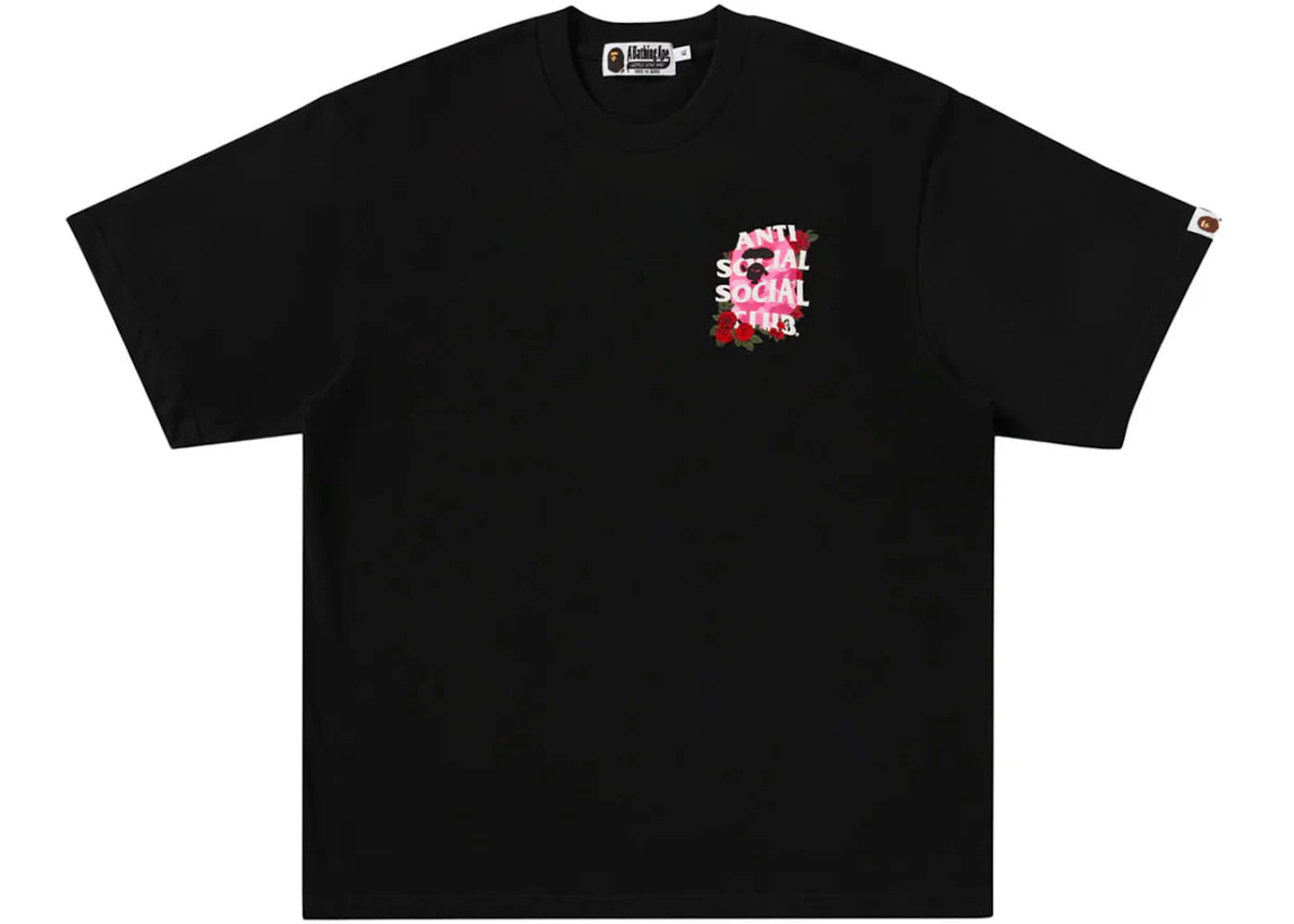 bape x anti social social club iii tee black