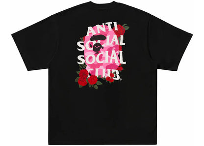 bape x anti social social club iii tee black