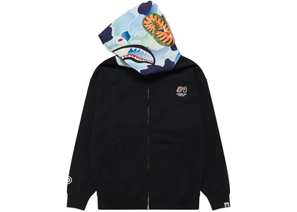 bape x bayc shark full zip hoodie black