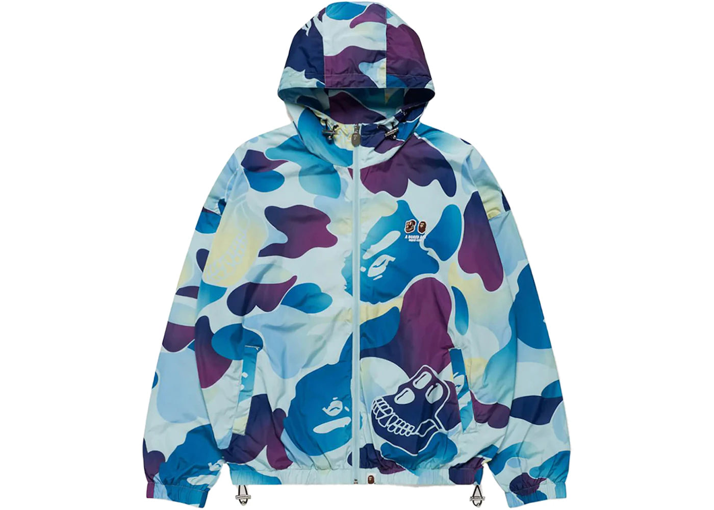 bape x bored ape yacht club light weight jacket blue