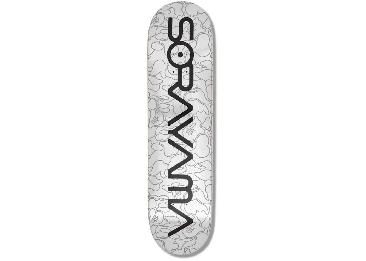 Bape X Hajime Sorayama Camo Skateboard Deck Silver