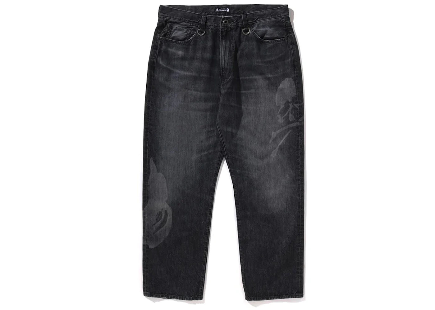 bape x mmj washed loose fit 14th denim pant black