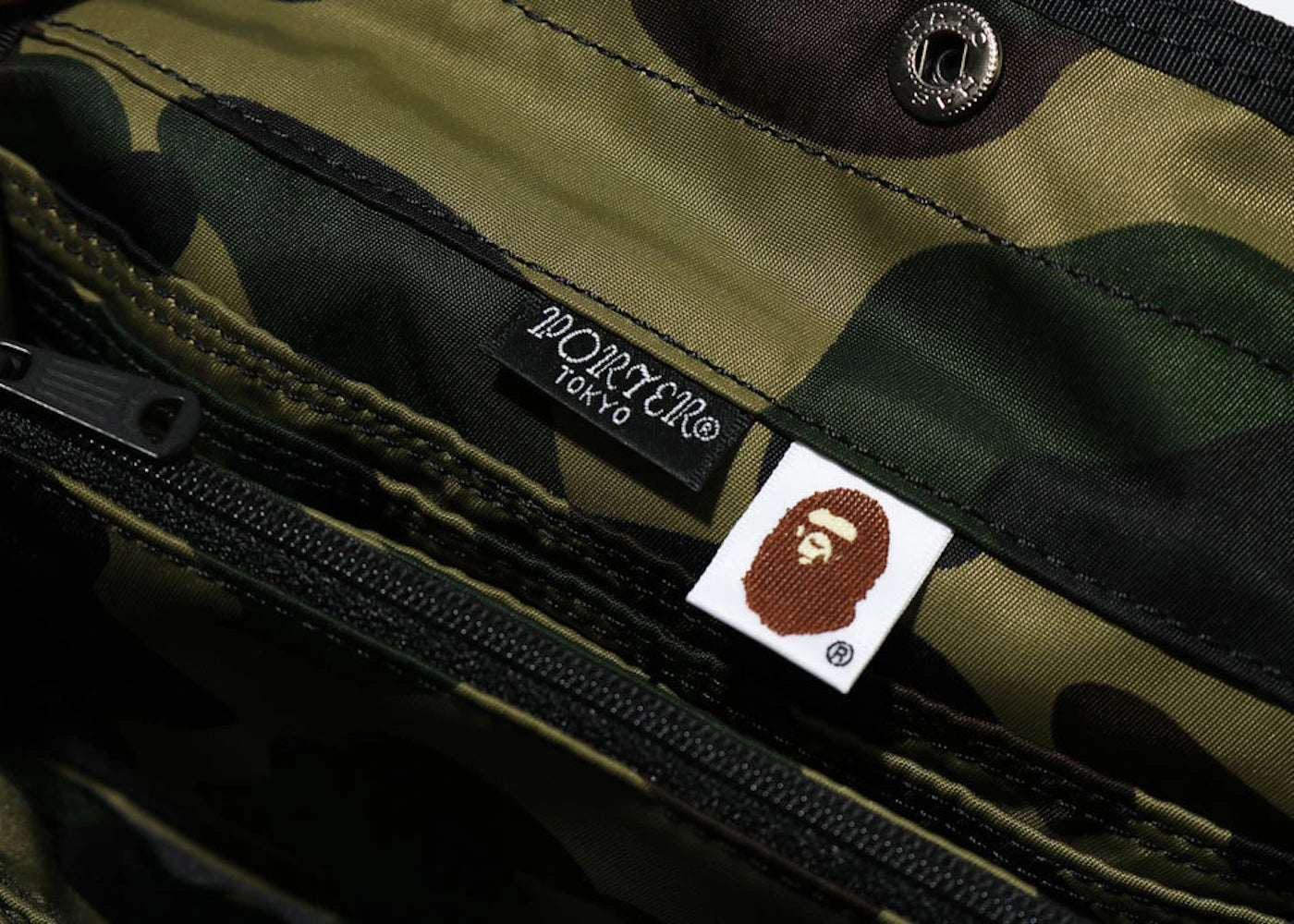 bape x porter 1st camo long wallet (ss22) green 