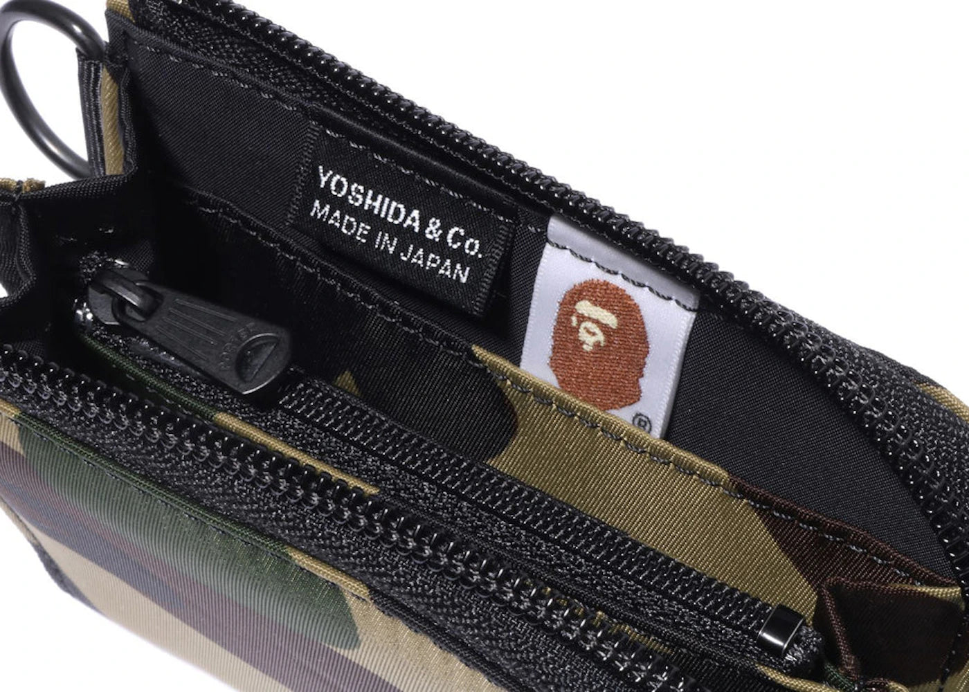 bape x porter 1st camo mini wallet green black 
