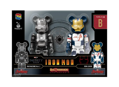 Bearbrick x Marvel Infinity Saga Iron Man Happy Lottery Pair Box Award B
