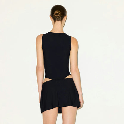 Skims Cling Matte Boatneck Bodysuit Obsidian