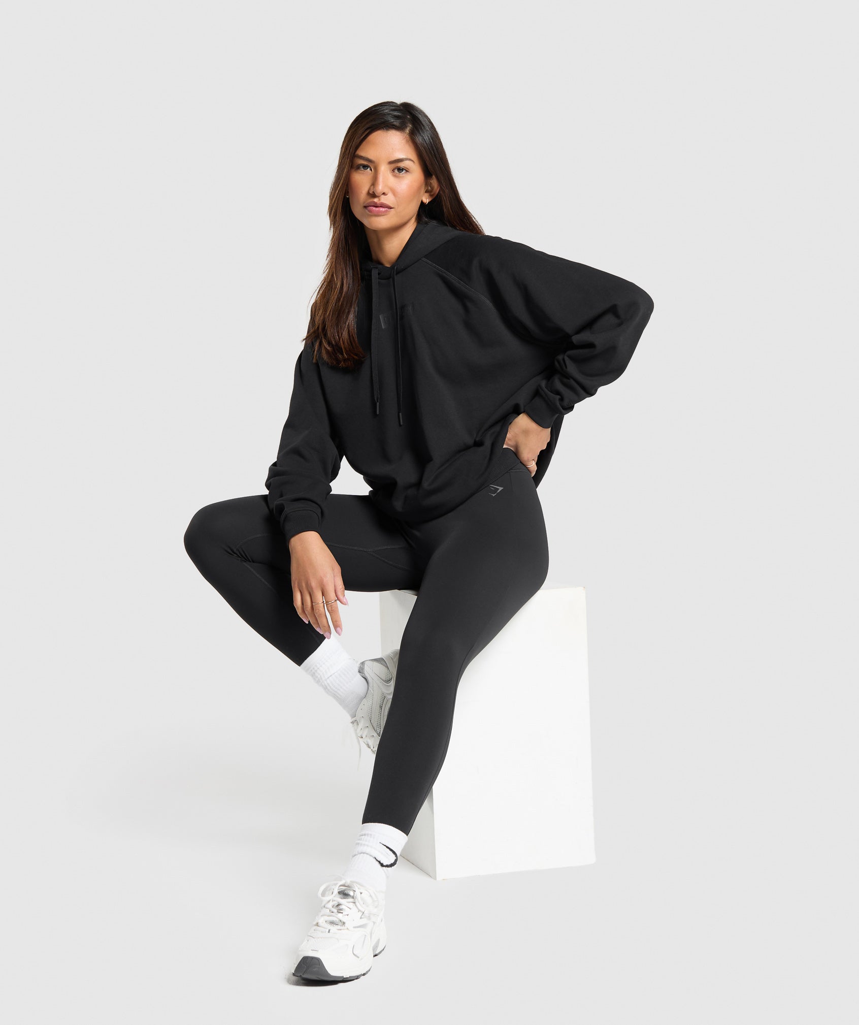 Women's Gymshark Block Oversized Hoodie Black