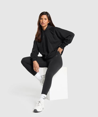 Women's Gymshark Block Oversized Hoodie Black