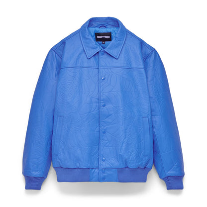 Sp5der Debossed WEB Leather Jacket