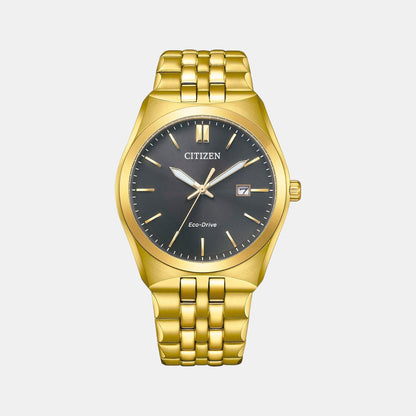 Citizen Eco-Drive Men Quartz Black Dial Analog Stainless Steel Bm7333-85E