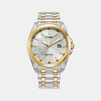 Citizen Sport Luxury Chrono Men Quartz Silver Dial Analog Stainless Steel Watch Bm7534-59A