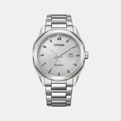 Citizen Eco-Drive Men Quartz Silver Dial Analog Stainless Steel Bm7600-81A