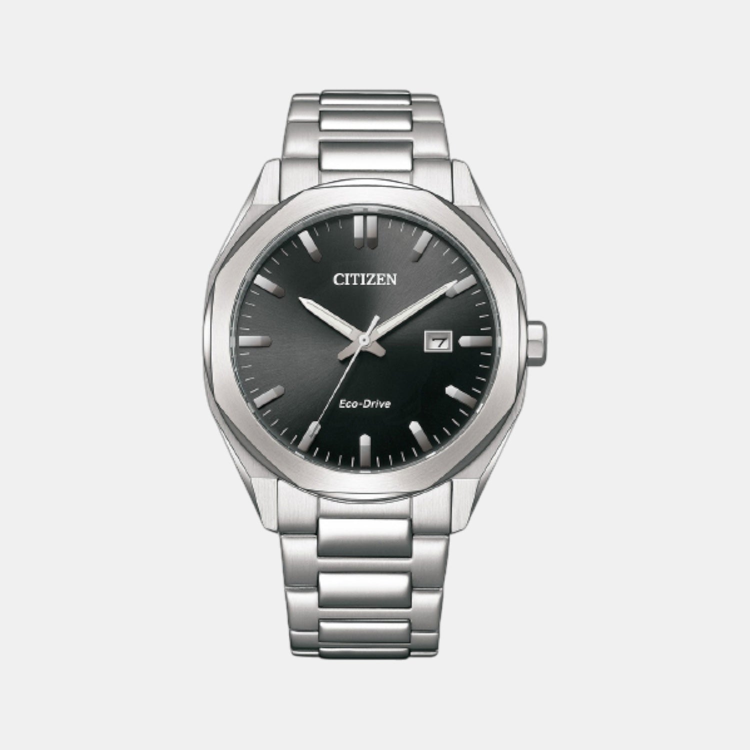 Citizen Eco-Drive Men Quartz Black Dial Analog Stainless Steel Bm7600-81E