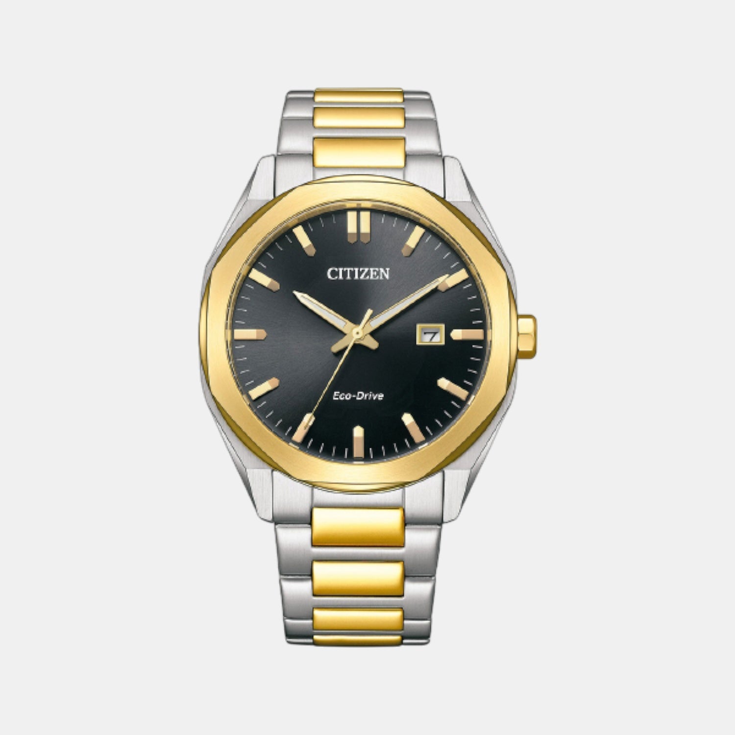 Citizen Eco-Drive Men Quartz Black Dial Analog Stainless Steel Bm7604-80E