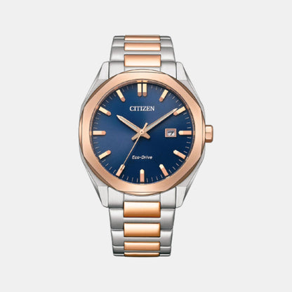 Citizen Eco-Drive Men Quartz Blue Dial Analog Stainless Steel Bm7606-84L