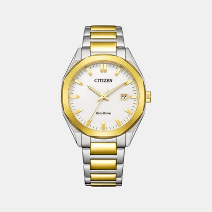 Citizen Eco-Drive Men Quartz White Dial Analog Stainless Steel Bm7624-82A