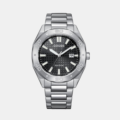Citizen Eco-Drive Men Quartz Black Dial Analog Stainless Steel Bm7630-80E
