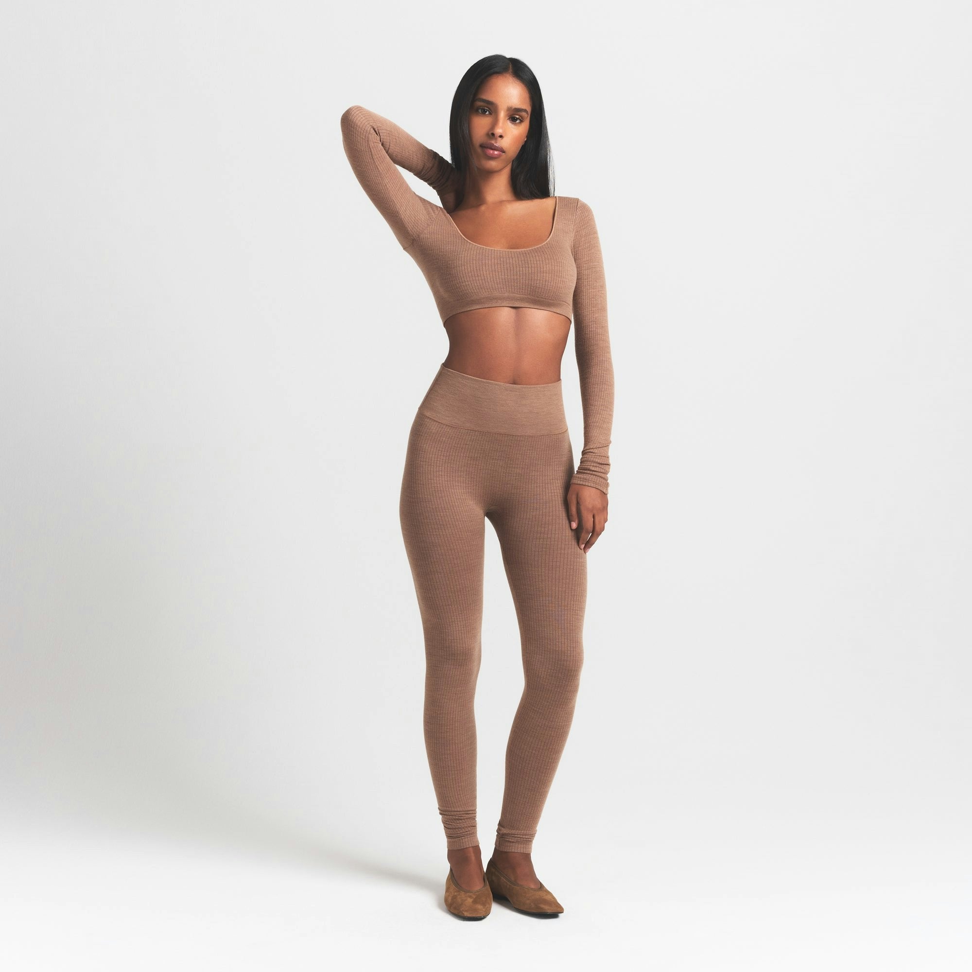 Skims Wool Rib High-Waisted Legging Sienna