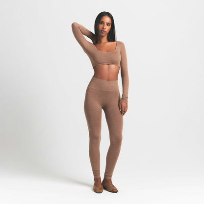 Skims Wool Rib High-Waisted Legging Sienna