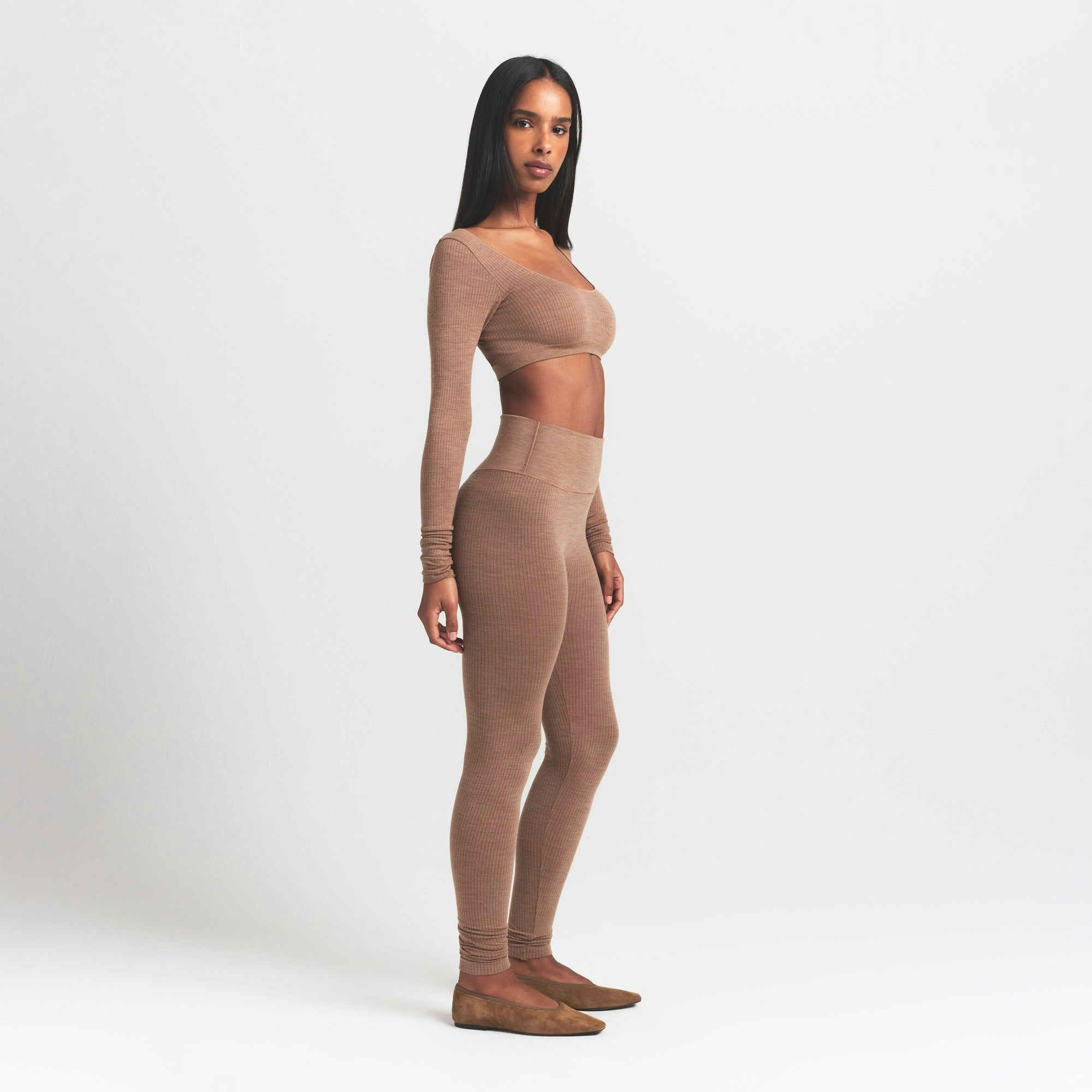 Skims Wool Rib High-Waisted Legging Sienna
