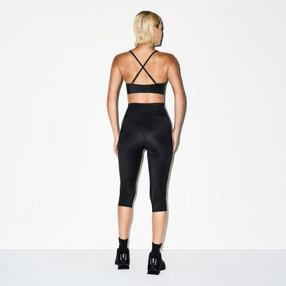 Skims Nikeskims Shine Drawcord Crop 17" Legging Obsidian
