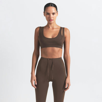 Skims Nikeskims Matte Footsie Grip Legging Dark Sepia