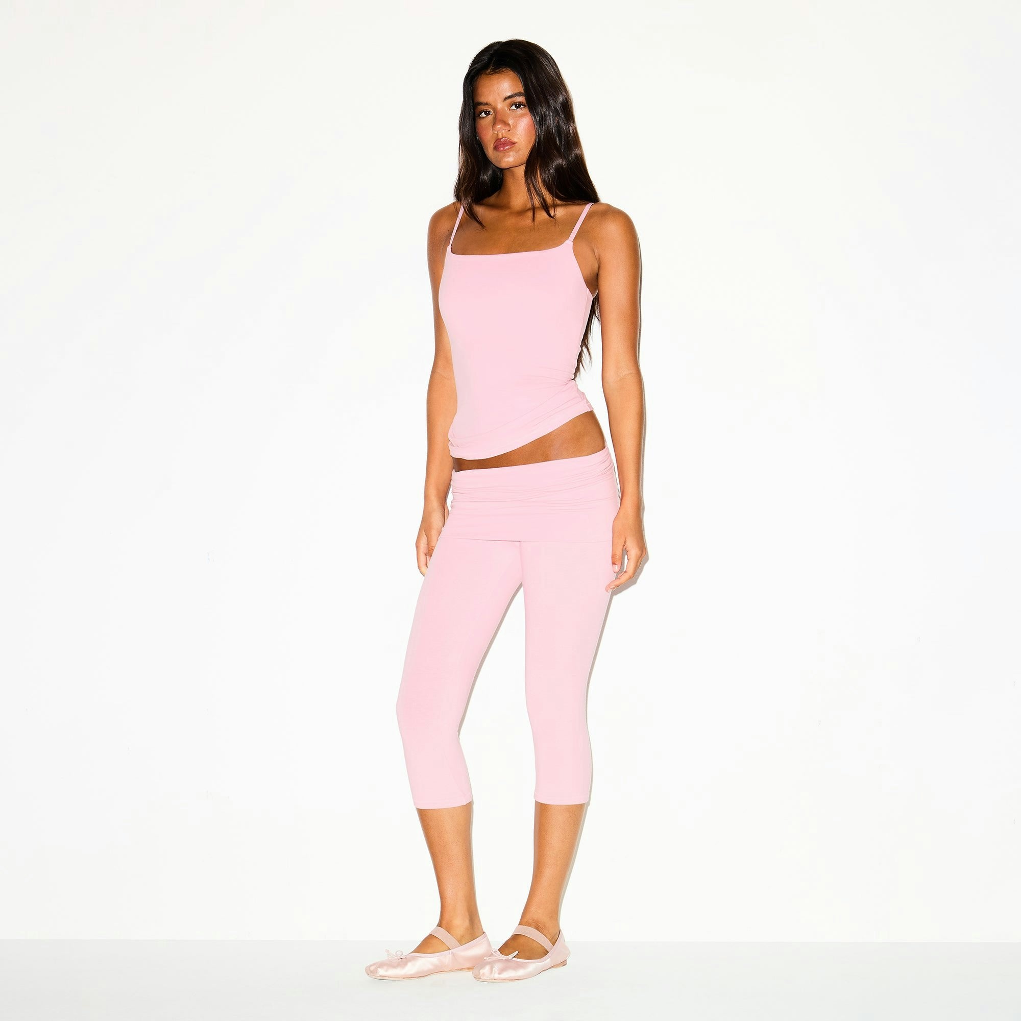 COTTON JERSEY FOLDOVER CAPRI