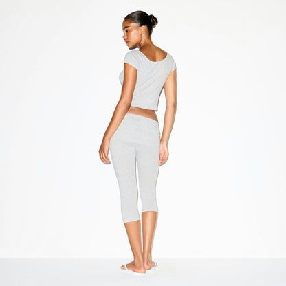 COTTON JERSEY FOLDOVER CAPRI