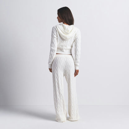 Skims Sweater Knits Cable Knit Straight Leg Pant Ivory