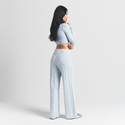 Skims Sweater Knits Cable Knit Straight Leg Pant Zen Blue