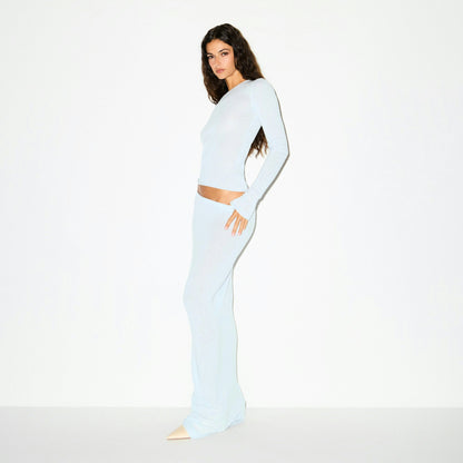 Skims Featherweight Cashmere Long Skirt Pearl