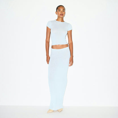 Skims Featherweight Cashmere Long Skirt Pearl