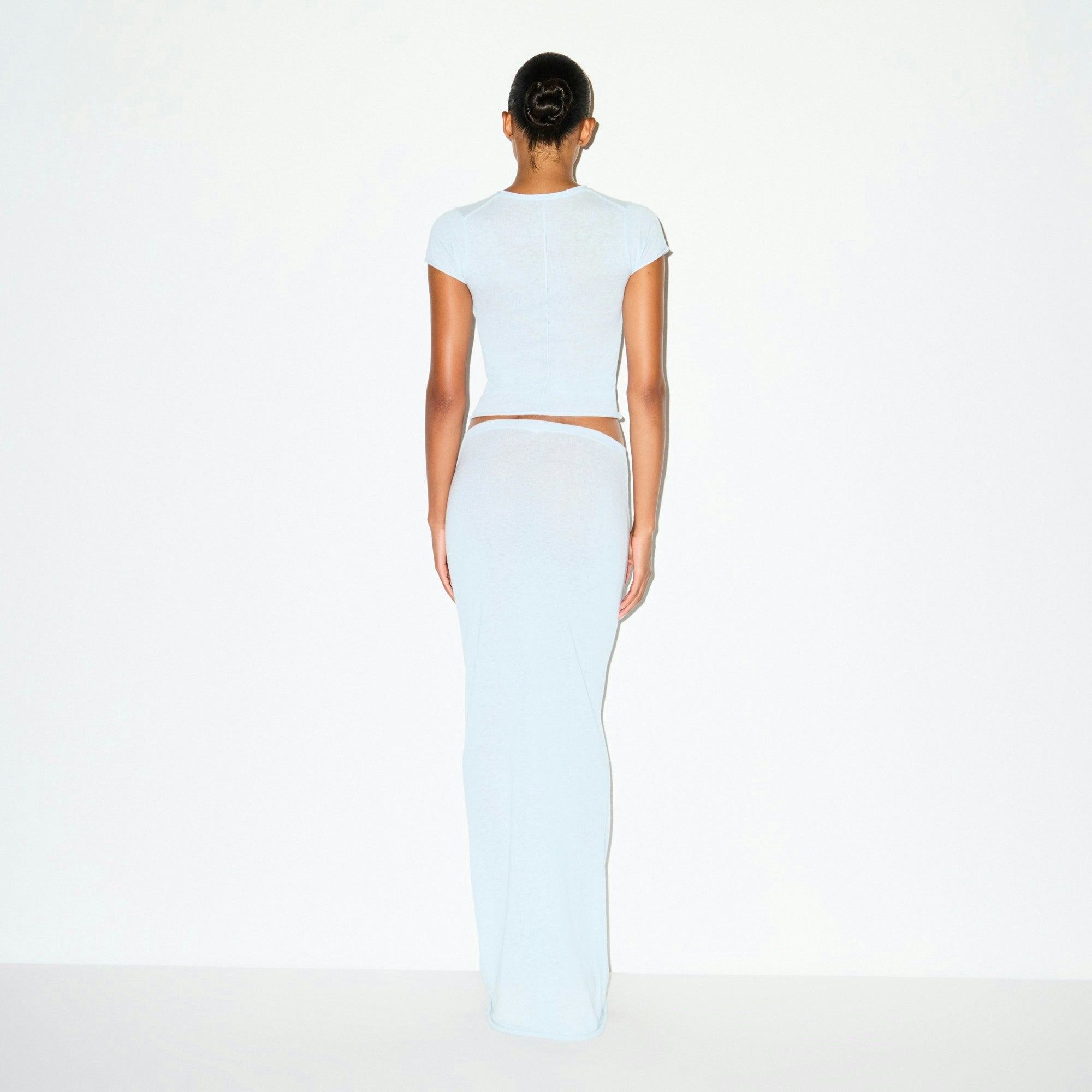 Skims Featherweight Cashmere Long Skirt Pearl