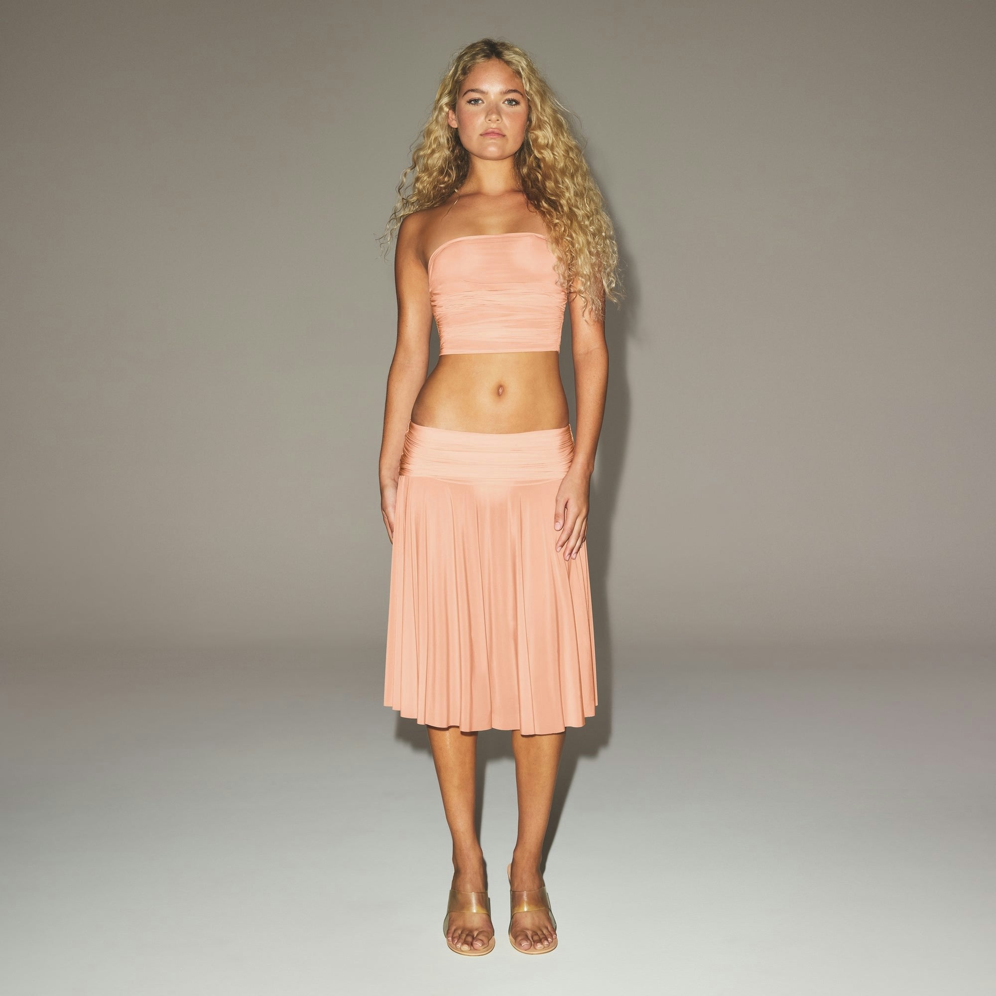 MILKY SHEER MIDI SKIRT