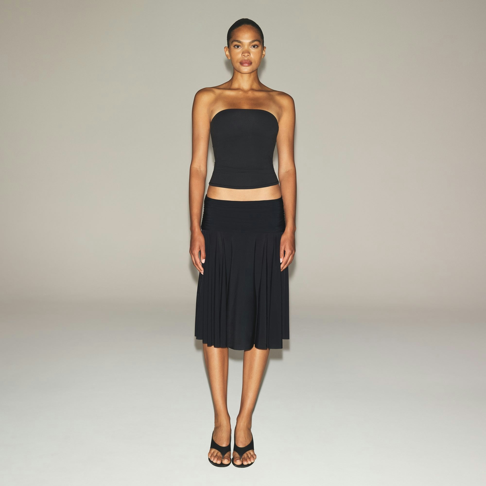 MILKY SHEER MIDI SKIRT