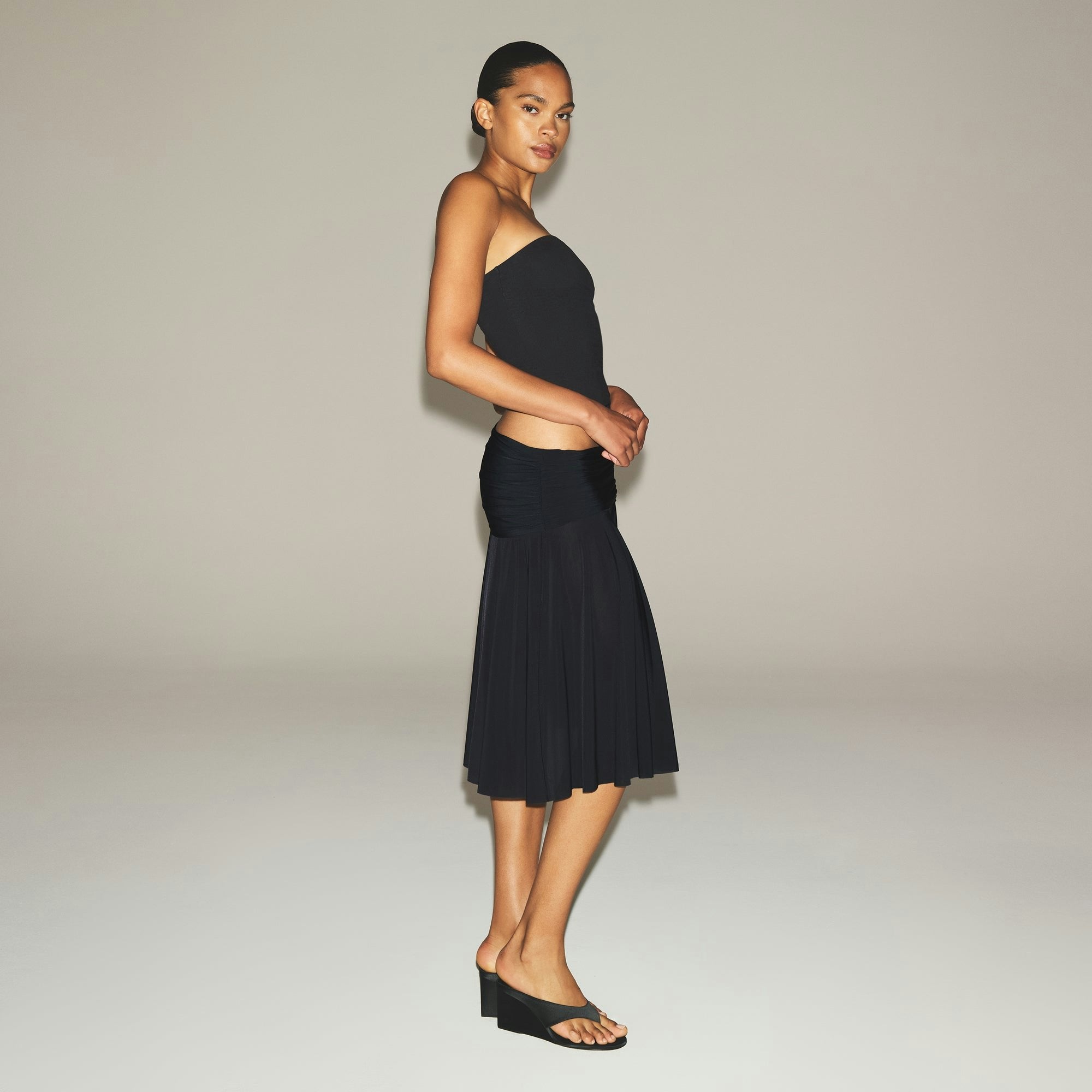 MILKY SHEER MIDI SKIRT