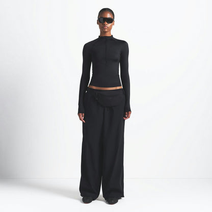 Skims Nikeskims Woven Nylon Oversized Track Pant Obsidian