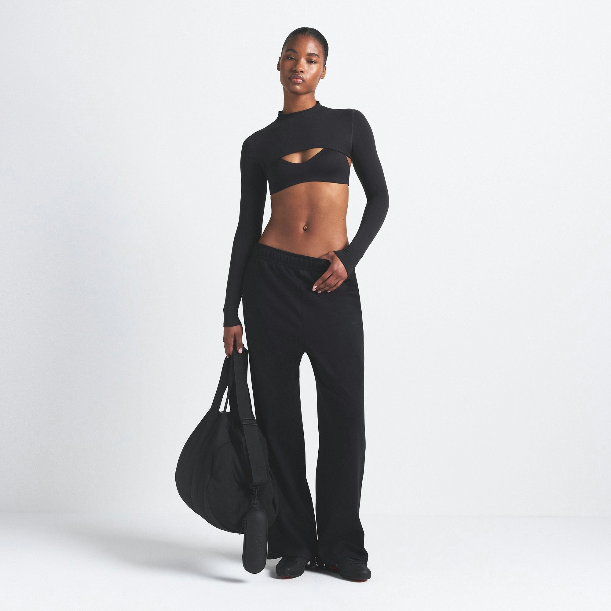Skims Nikeskims Matte Tricot Side Snaps Pant Obsidian
