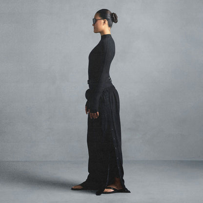 Skims Nikeskims Matte Tricot Side Snaps Pant Obsidian