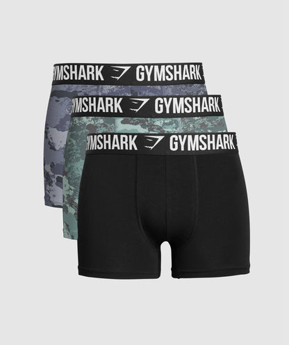 Gymshark Boxer Brief 3Pk Blue Surf