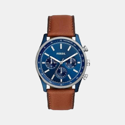 Fossil Sullivan Men Quartz Blue Dial Multi-Function Leather Watch Bq2512