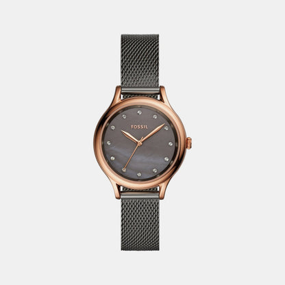Fossil Laney Women Quartz Mother Of Pearl Dial Analog Mesh Watch Bq3393