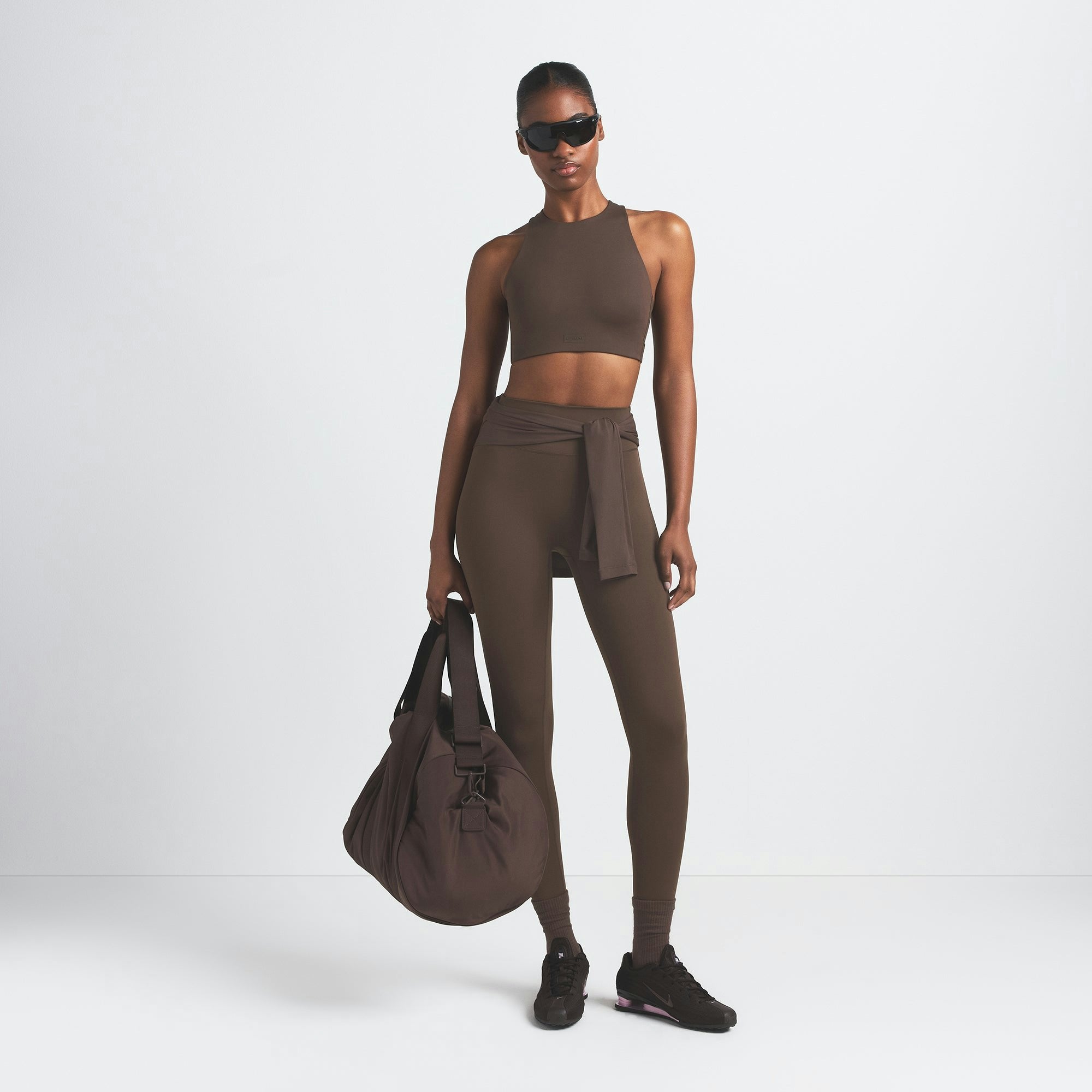 Skims Nikeskims Matte High Neck Bra Dark Sepia
