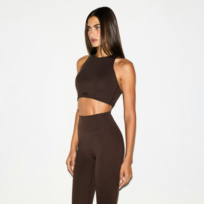 Skims Nikeskims Matte High Neck Bra Dark Sepia