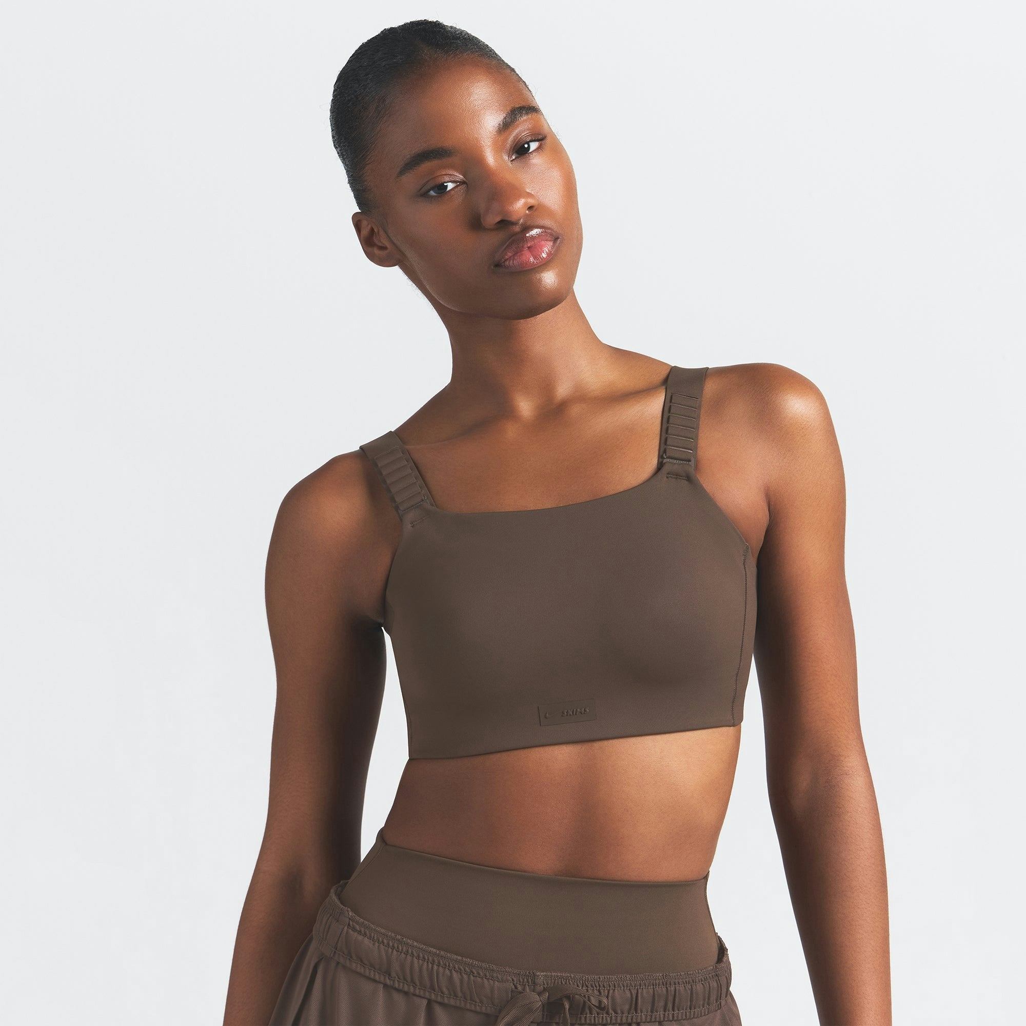Skims Nikeskims Matte Wide Strap Bra Dark Sepia