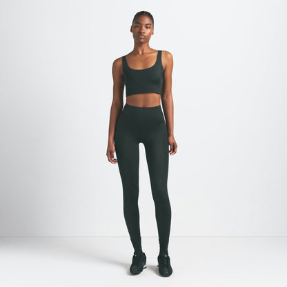 Skims Nikeskims Shine Scoop Neck Bra Top Dark Teal